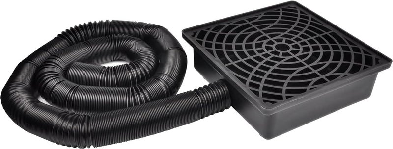 Prestantious Low Profile Catch Basin Drain Kit Downspout Extender, 12"×12" Catch Basin Gutter Downspout Extensions with 2" ID Flexible Pipe, Pipe Stretched Length 16.4ft, Rainwater Drainage System - Image 1